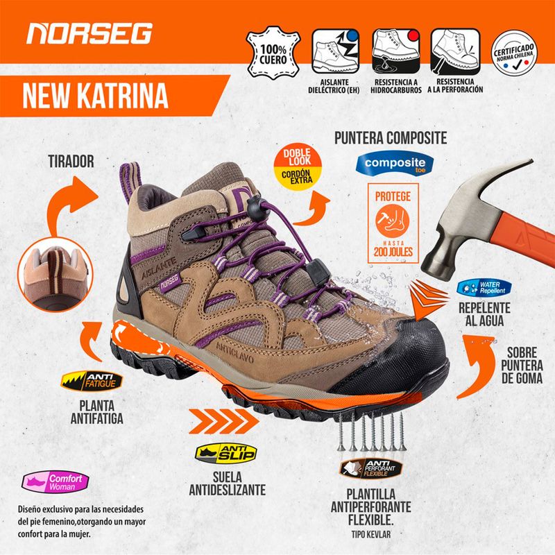 Zapato-de-Seguridad-New-Katrina-Morado-Calzado-de-Seguridad-Mujer-Norseg