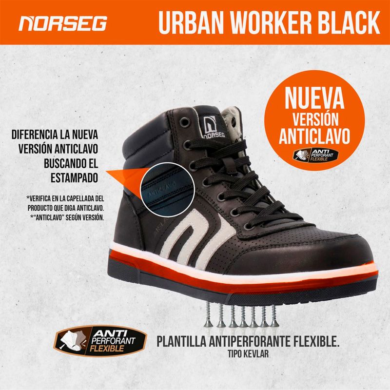 Zapato de Seguridad  Urban Worker Black Calzado de Seguridad Hombre Norseg