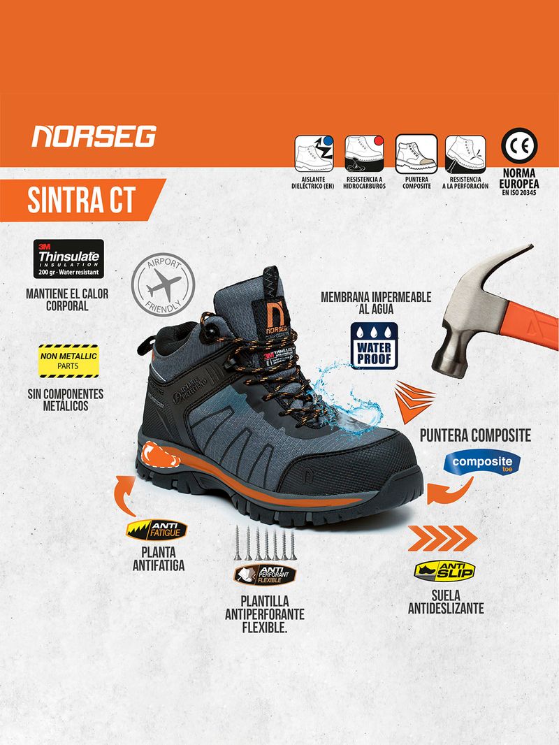 Zapato de Seguridad SINTRA CT Calzado de Seguridad Hombre Mujer Norseg
